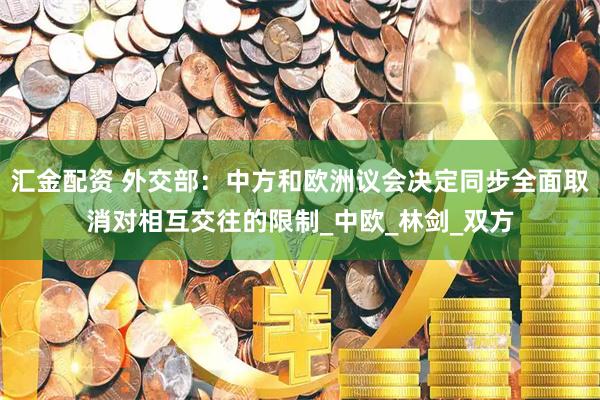 汇金配资 外交部：中方和欧洲议会决定同步全面取消对相互交往的限制_中欧_林剑_双方